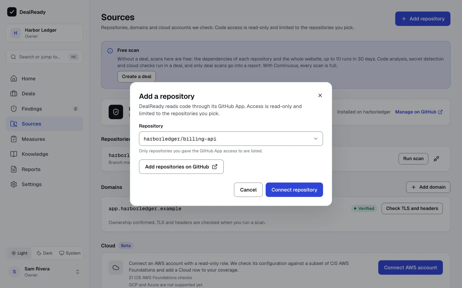 Sources: connecting GitHub repositories and a domain